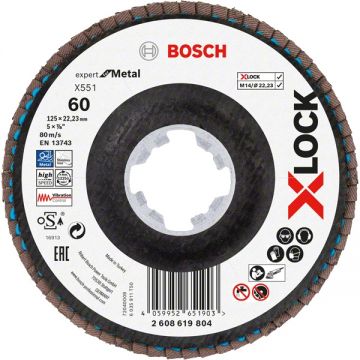 Bosch  Expert for Metal - Disc lamelar profil convex 125x22.2 mm granulatie 60