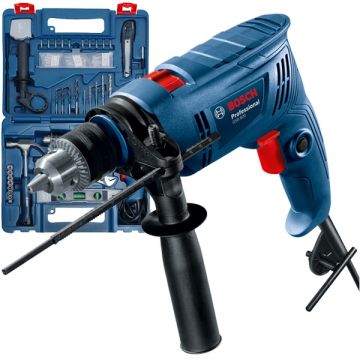 Bosch  GSB 600 - Masina de gaurit cu percutie 600 W mandrina cu cheie 13 mm valiza plastic accesorii