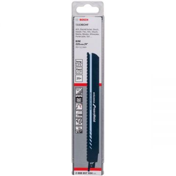 Bosch  S 1136 CHF - Set panze fierastrau sabie bimetal 225 mm 8+10 dinti/inch dantura 2x2 Tooth Geometry Micro Edge 25 bucati