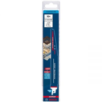 Bosch  S 1156 XHM EXPERT - Set panze fierastrau sabie HCS 225 mm 6-8 dinti/inch dantura progresiva 10 bucati