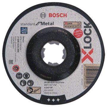 Bosch  Standard for Metal - Disc polizare metal 125x22.2x6  mm