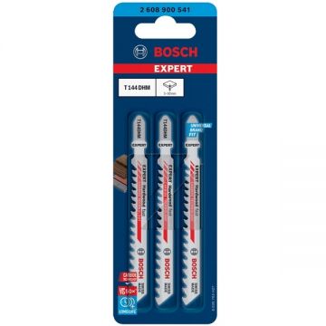 Bosch  T 144 DHM EXPERT - Set panze fierastrau pendular tija cu un prag de prindere (T) 100 mm lemn taiere dreapta fina 3 bucati
