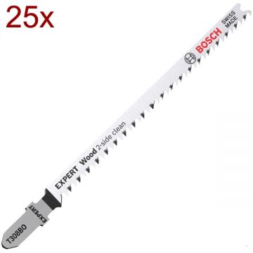 Bosch  T 308 BO EXPERT - Set panze fierastrau pendular tija cu un prag de prindere (T) 117 mm lemn taiere curba fina 25 bucati