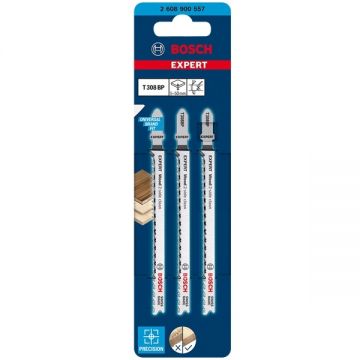 Bosch  T 308 BP EXPERT - Set panze fierastrau pendular tija cu un prag de prindere (T) 117 mm lemn taiere dreapta fina 3 bucati