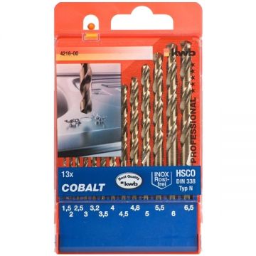 Kwb  49421600 - Set burghie metal HSS 1.5-6.5  mm tija cilindrica 13  bucati