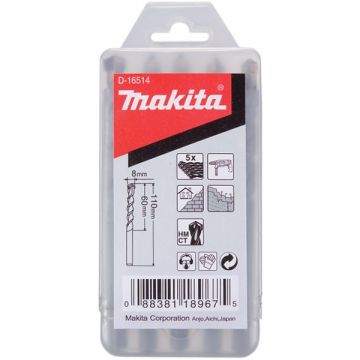 Makita  D-16514 - Set burghie de zidarie 8  mm tija cilindrica 5 bucati
