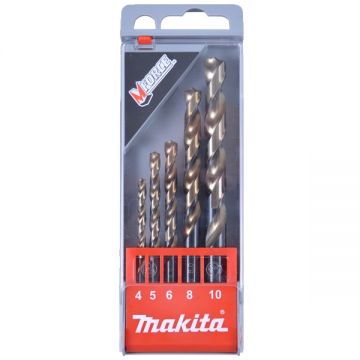 Makita  D-30508 - Set burghie metal HSS 4-10  mm tija cilindrica 5  bucati