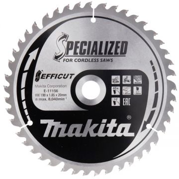 Makita  E-11156 - Panza fierastrau circular lemn 190x20x1.85 mm 45 dinti