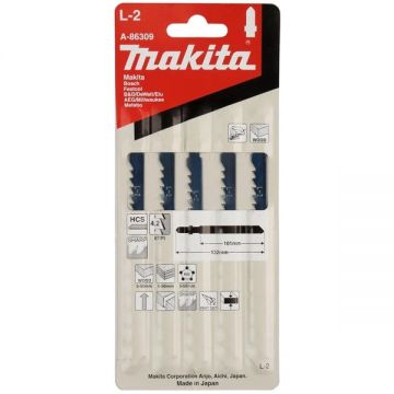 Makita  L-2 - Set panze fierastrau pendular tija cu un prag de prindere (T) 101 mm lemn taiere dreapta grosiera 5 bucati