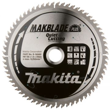 Makita  MAKBLADE PLUS - Panza fierastrau circular lemn 165x20x1.9 mm 64 dinti