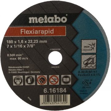 Metabo 616184000 - Disc polizare inox 180x22.2x1.6 mm Metabo 616184000 - Disc polizare inox 180x22.2x1.6 mm