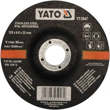 Yato  YT-5947 - Disc taiere inox si metal 125x22x6.8 mm 1 buc