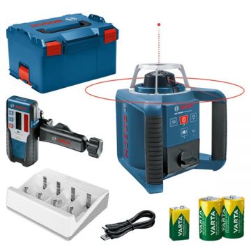 Bosch  GRL 300 HV + LR 1 - Nivela laser rotativa 60 m +/- 0.1 mm/m 600 rot/min receptor proiectie verticala valiza speciala