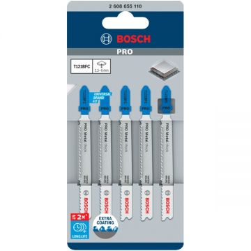 Bosch  T 121 BFC - Set panze fierastrau pendular tija cu un prag de prindere (T) 92 mm metal taiere dreapta fina 5 bucati
