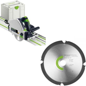 Festool  TS 55 FEBQ-Plus-FS - Fierastrau circular 1200 W 160x20 mm valiza speciala + Festool - DIA 160x18x20 F4 - Panza fierastrau circular fibrociment 160x20x1.8 mm 4 dinti