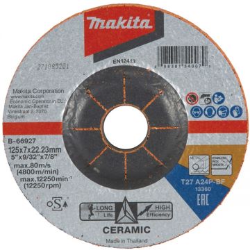 Makita  B-66927 - Disc polizare inox si metal 125x22.2x7  mm