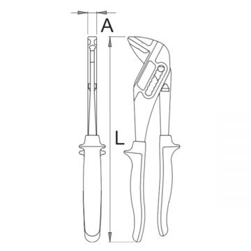 Unior  449/1PYTHON - Cleste reglabil cu  articulatie intrepatrunsa 240 mm