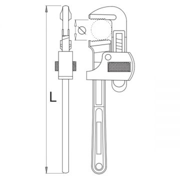 Unior  494/6 - Cleste pentru tevi cu falci drepte 200 mm 90 grade