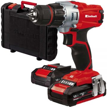 Einhell  TE-CD 18/2 Li PXC - Masina de gaurit si insurubat cu 2 acumulatori Li-Ion 18 V 1.5 Ah 44 Nm valiza plastic