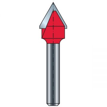 Freud  20-15208P - Freza pentru canale in V  12.7x12.7x49.2 mm tija 8 mm 60 grade