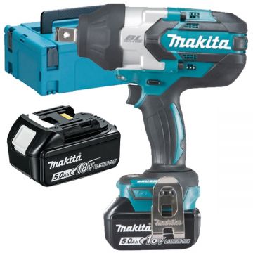 Makita  DTW1001RTJ - Masina de insurubat cu impact cu 2 acumulatori Li-Ion 18 V 5 Ah patrat 3/4 inch 1050 Nm M12-M30 valiza speciala