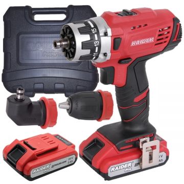 Raider  RDP-CDL21 - Masina de gaurit si insurubat cu 2 acumulatori Li-Ion 20 V 2 Ah 58 Nm valiza plastic accesorii