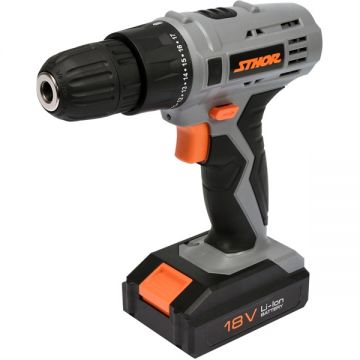 Sthor  78983 - Masina de gaurit si insurubat cu 1 acumulator Li-Ion 18 V 1.3 Ah 17 Nm