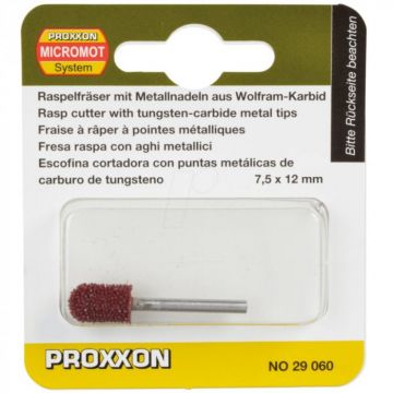 Raspel din carbura de tungsten de forma cilindrica rotunjita Micromot Proxxon 29060, 12xO7.5 mm