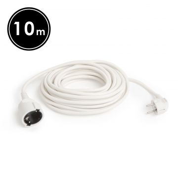 Cablu prelungitor de retea tip oscilant – 10 m, 3 x 1,5 mm², alb