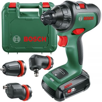 Bosch  AdvancedDrill 18 - Masina de gaurit si insurubat cu 1 acumulator Li-Ion 18 V 2.5 Ah 42 Nm mandrina detasabila led iluminare valiza plastic accesorii