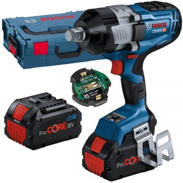 Bosch  GDS 18V-1600 HC - Masina de insurubat cu impact cu 2 acumulatori Li-Ion 18 V 8 Ah patrat 3/4 inch 1600 Nm - valiza speciala accesorii