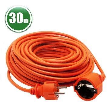 Cablu prelungitor de retea tip oscilant – 30 m, 3 x 1,5 mm², portocaliu