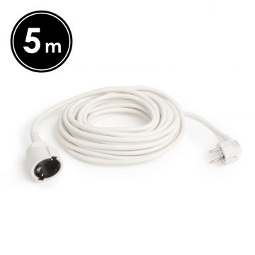 Cablu prelungitor de retea tip oscilant – 5 m, 3 x 1,5 mm², alb