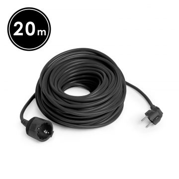 Cablu prelungitor de retea tip oscilant – 20 m, 3 x 1,5 mm², negru
