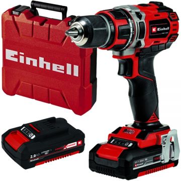 Einhell  TE-CD 18/50 Li BL PXC - Masina de gaurit si insurubat cu 2 acumulatori Li-Ion 18 V 2 Ah 50 Nm valiza plastic