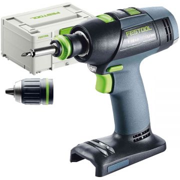 Festool  T 18+3-Basic - Masina de gaurit si insurubat fara acumulatori si incarcator Li-Ion 18 V - Ah 50 Nm valiza speciala