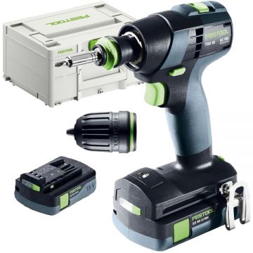 Festool  TXS 18 C 30-Plus - Masina de gaurit si insurubat cu 2 acumulatori Li-Ion 18 V 3 Ah 40 Nm valiza speciala accesorii