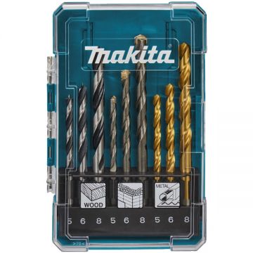 Makita  D-71962 - Set burghie mixte  5-8  mm tija cilindrica 9 bucati