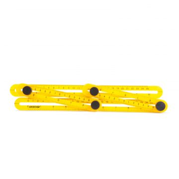 Rigla de plastic cuadrilaterala, cu copiator de unghi , 31 x 18 cm