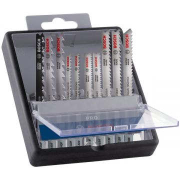 Bosch  PRO Hardwood and Laminate - Set panze fierastrau pendular tija cu un prag de prindere (T) 83-100 mm multimaterial taiere mixta 10 bucati