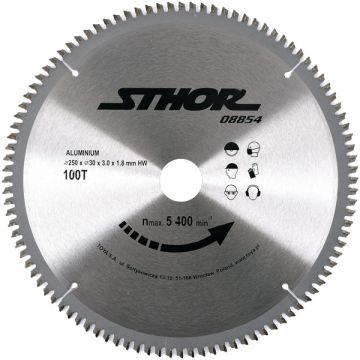 Sthor  08854 - Panza fierastrau circular aluminiu 250x30x3 mm 100 dinti