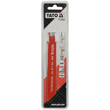 Yato  YT-33932 - Set panze fierastrau sabie bimetal 150 mm 24 dinti/inch dantura standard 2 bucati