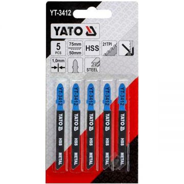 Yato  YT-3412 - Set panze fierastrau pendular tija cu un prag de prindere (T) 75 mm metal taiere dreapta fina 5 bucati