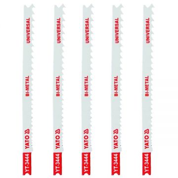 Yato  YT-3444 - Set panze fierastrau pendular tija universala (U) 127 mm lemn taiere dreapta fina 5 bucati