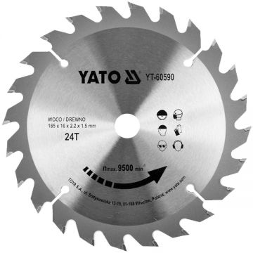 Yato  YT-60635 - Panza fierastrau circular lemn 190x20x2.2 mm 36 dinti