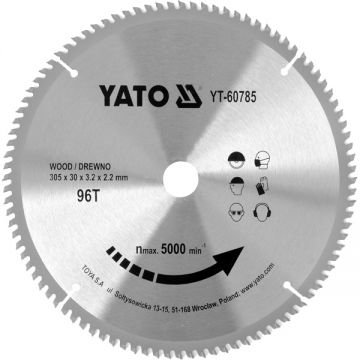 Yato  YT-60785 - Panza fierastrau circular lemn 305x30x3.2 mm 96 dinti
