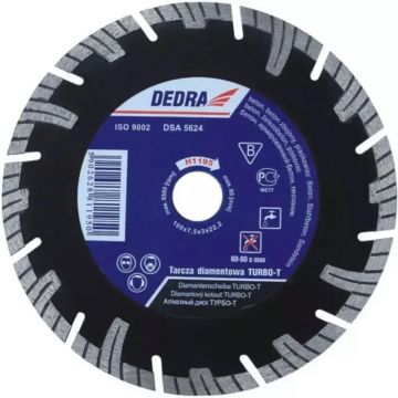 Disc diamantat segmentat Dedra, pentru beton, 300 x 25.4 mm