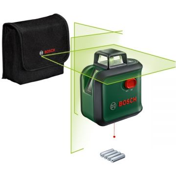 Bosch  AdvancedLevel 360 - Nivela laser cu linii 24 m +/-0.4 mm/m 2 linii laser fascicul verde geanta textila