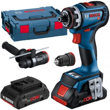 Bosch  GSR 18V-90 FC - Masina de gaurit si insurubat cu 2 acumulatori Li-Ion 18 V 4 Ah 64 Nm valiza speciala accesorii