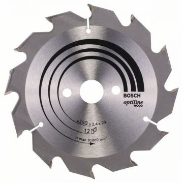 Bosch  Optiline Wood - Panza fierastrau circular lemn 150x20/16x2.4 mm 12 dinti